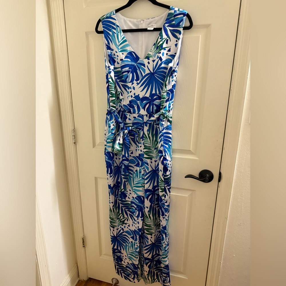 Nicole miller palm leaf print jumpsuit